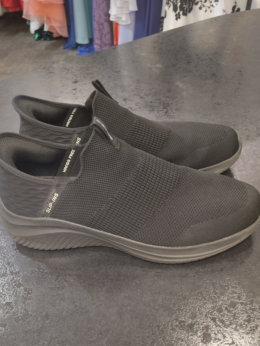 Skechers Black Slip-On Knit Athletic Sneakers for Women